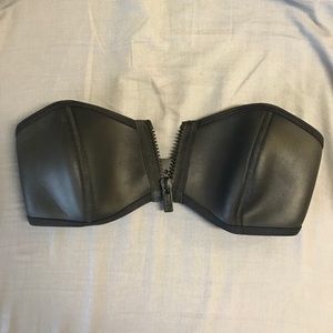 black TRIANGL neoprene zip bikini top